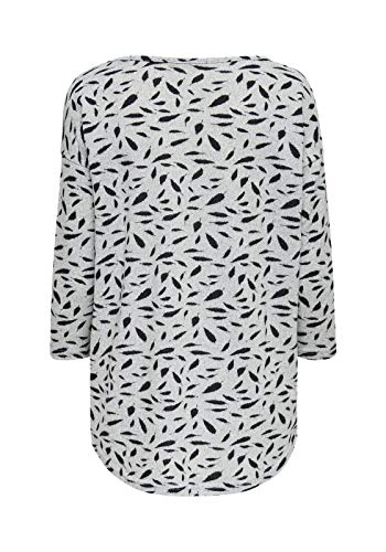 ONLY Printed 3/4 Sleeved Top Suéter, Multicolore (Light Grey Melange/AOP/Lucia AOP), L para Mujer