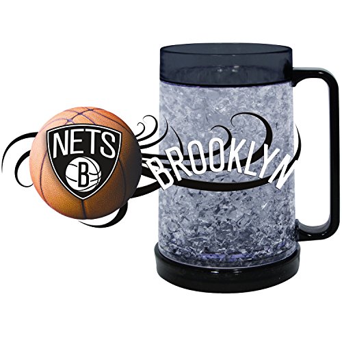NBA New Jersey Nets - Taza para congelador (16 onzas), color negro